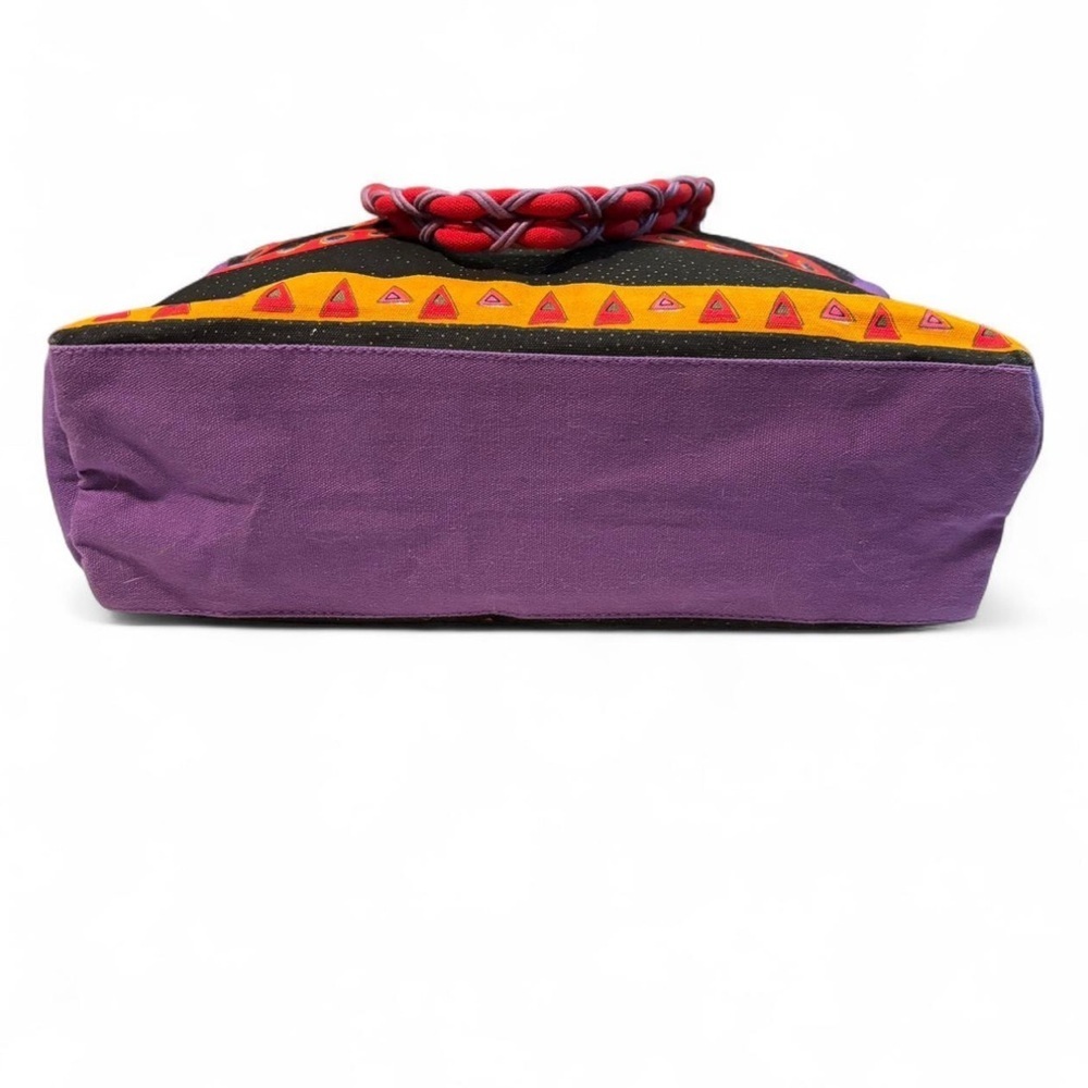 Laurel Burch Colorful Cat-Print Tote with Red Braided Handles - Picture 4 of 8